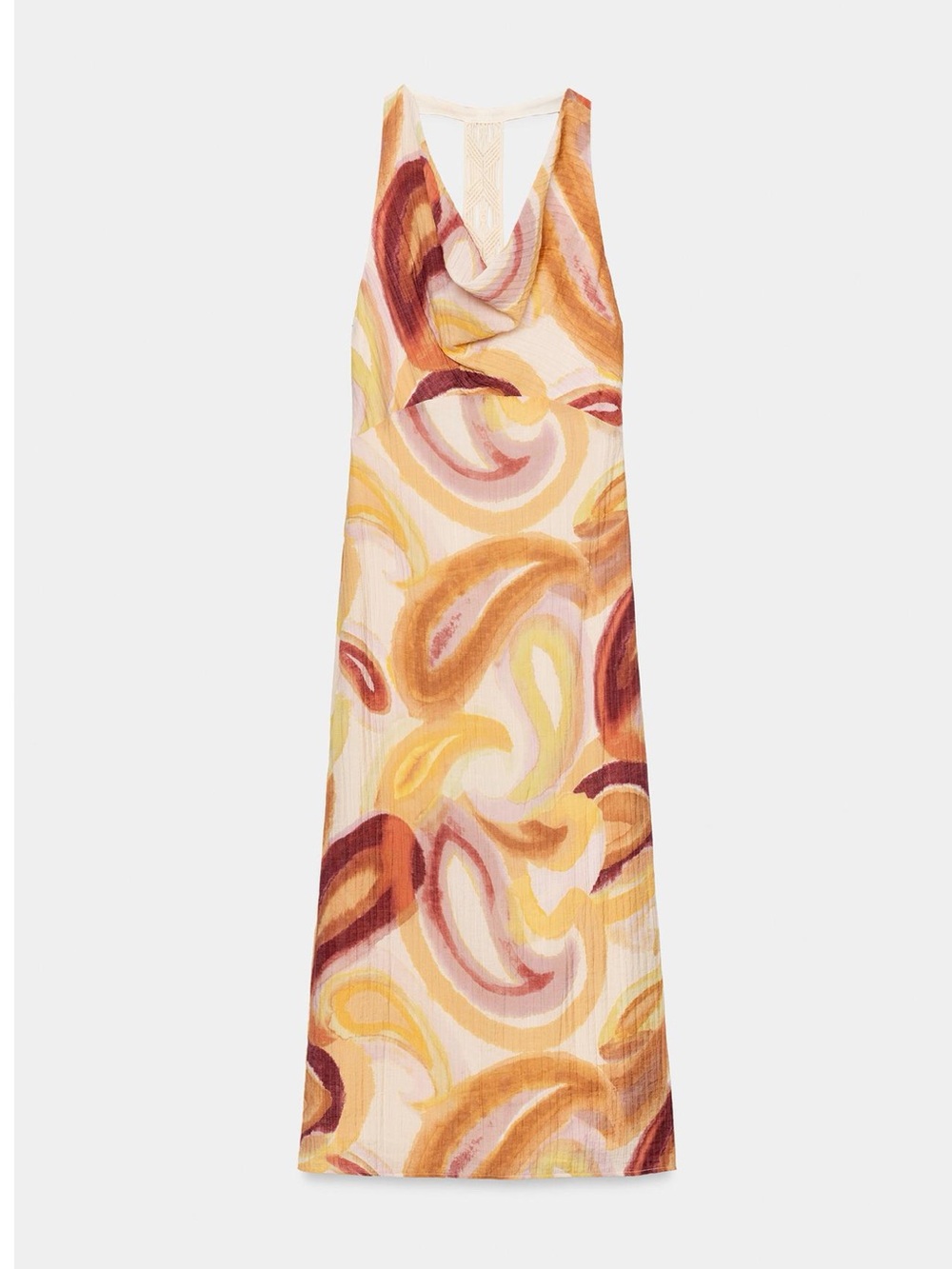Zara Multicolored Printed With Combination Back Midi Dress - Picture 8 of 10
